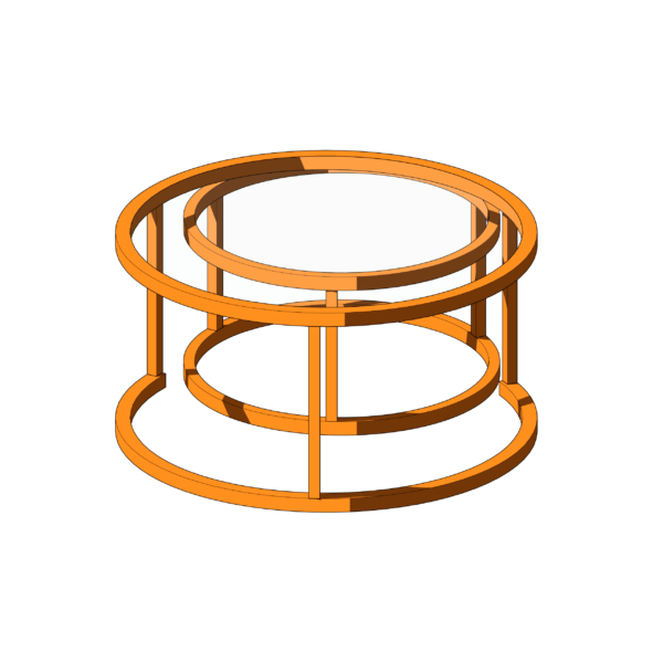 Mesa de Centro Dupla Circular com Tampo de Vidro