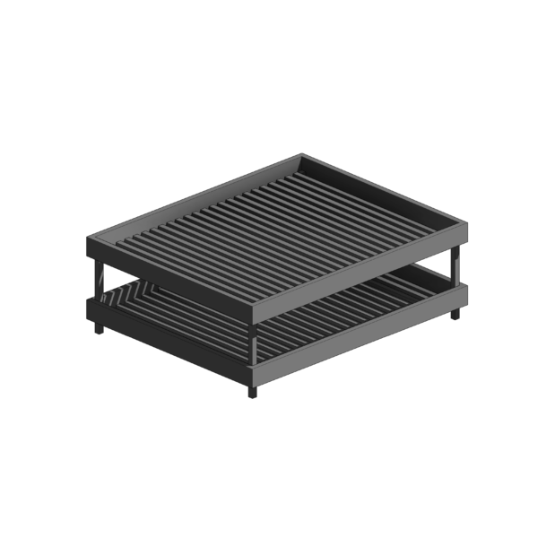 Mesa de Centro Quadrada de Madeira com Ripas