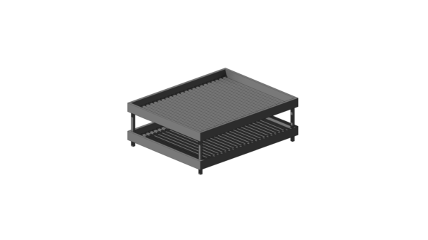 Mesa de Centro Quadrada de Madeira com Ripas - Image 4