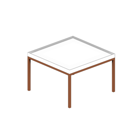 Mesa de Centro Quadrada de Tampo Branco