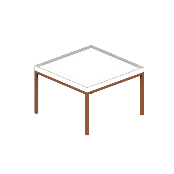 Mesa de Centro Quadrada de Tampo Branco