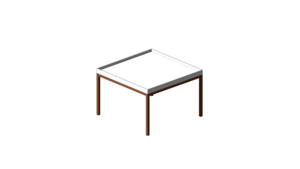 Mesa de Centro Quadrada de Tampo Branco - Image 3
