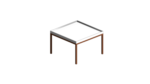 Mesa de Centro Quadrada de Tampo Branco - Image 4