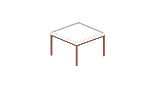 Mesa de Centro Quadrada de Tampo Branco - Image 2