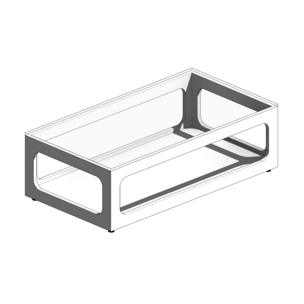 Mesa de Centro Retangular Branca com Tampo de Vidro