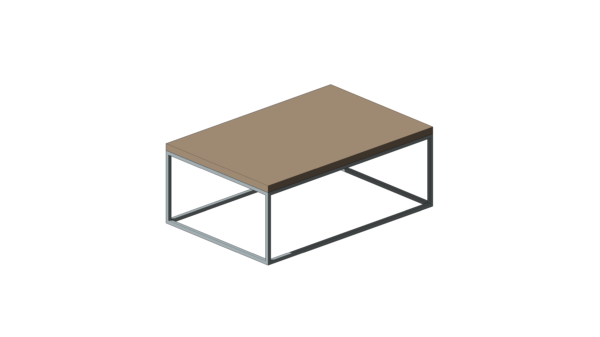 Mesa de Centro Retangular com Tampo de Madeira e Base Metálica - Image 4