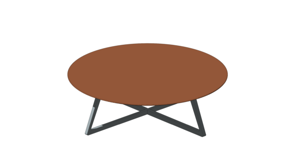 Mesa de Centro com Tampo de Madeira Redondo - Image 3