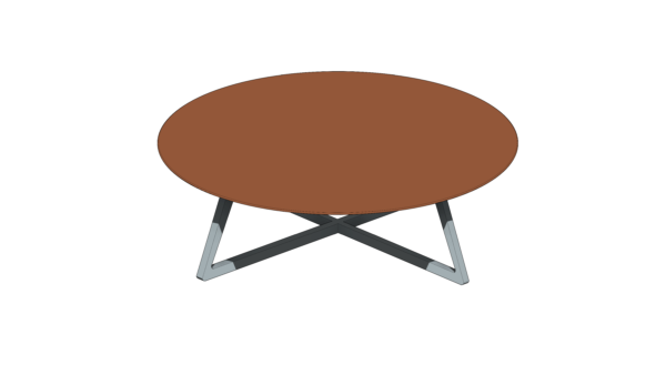 Mesa de Centro com Tampo de Madeira Redondo - Image 2