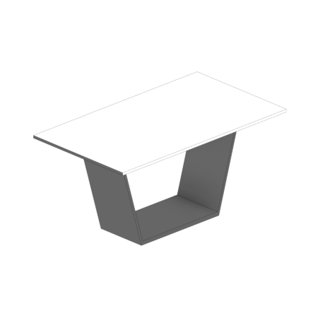 Mesa Branca Quadrada com Base em Peça Única Central