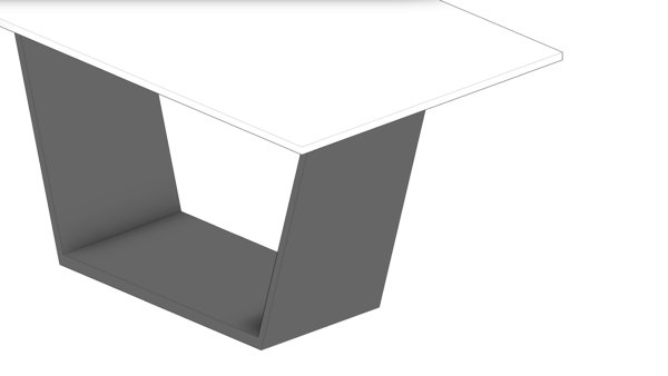 Mesa Branca Quadrada com Base em Peça Única Central - Image 6