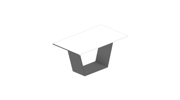 Mesa Branca Quadrada com Base em Peça Única Central - Image 4