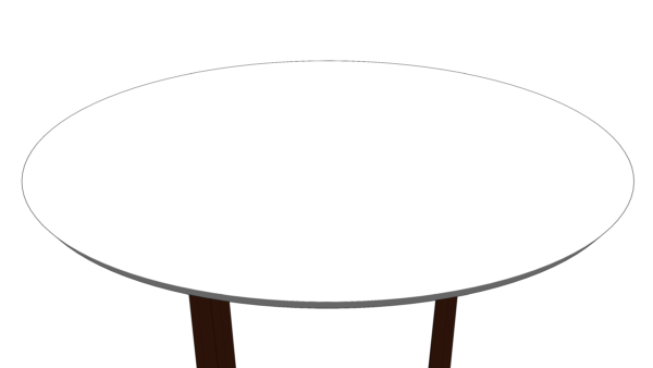 Mesa Circular com Tampo Branco e Base de Madeira em Cruz - Image 5