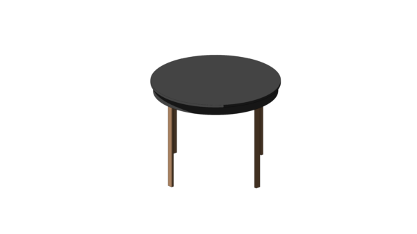 Mesa Circular com Tampo Escuro e Base de Madeira - Image 4