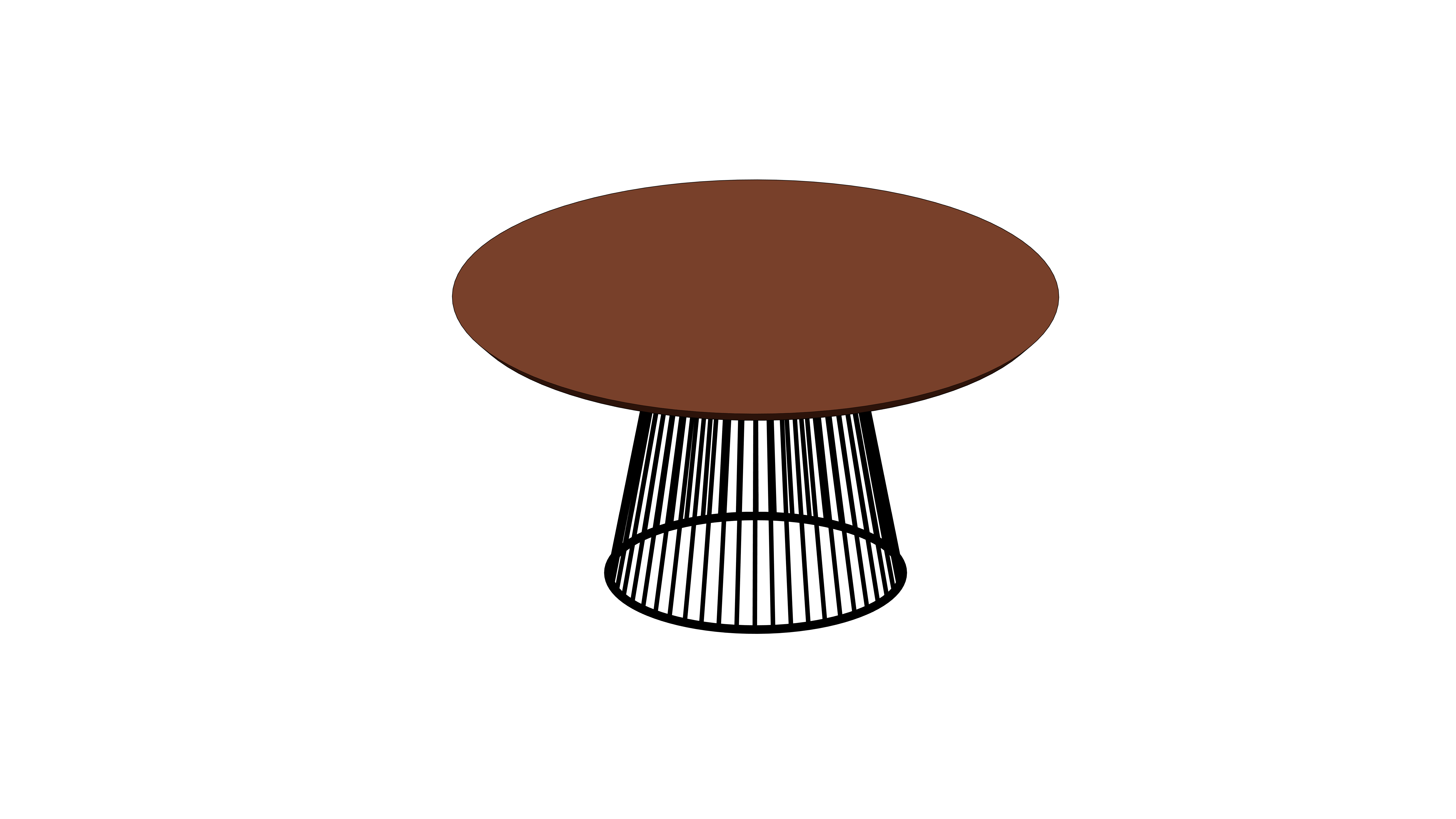 Mesa Circular com Tampo de Madeira e Base de Metal - Image 3
