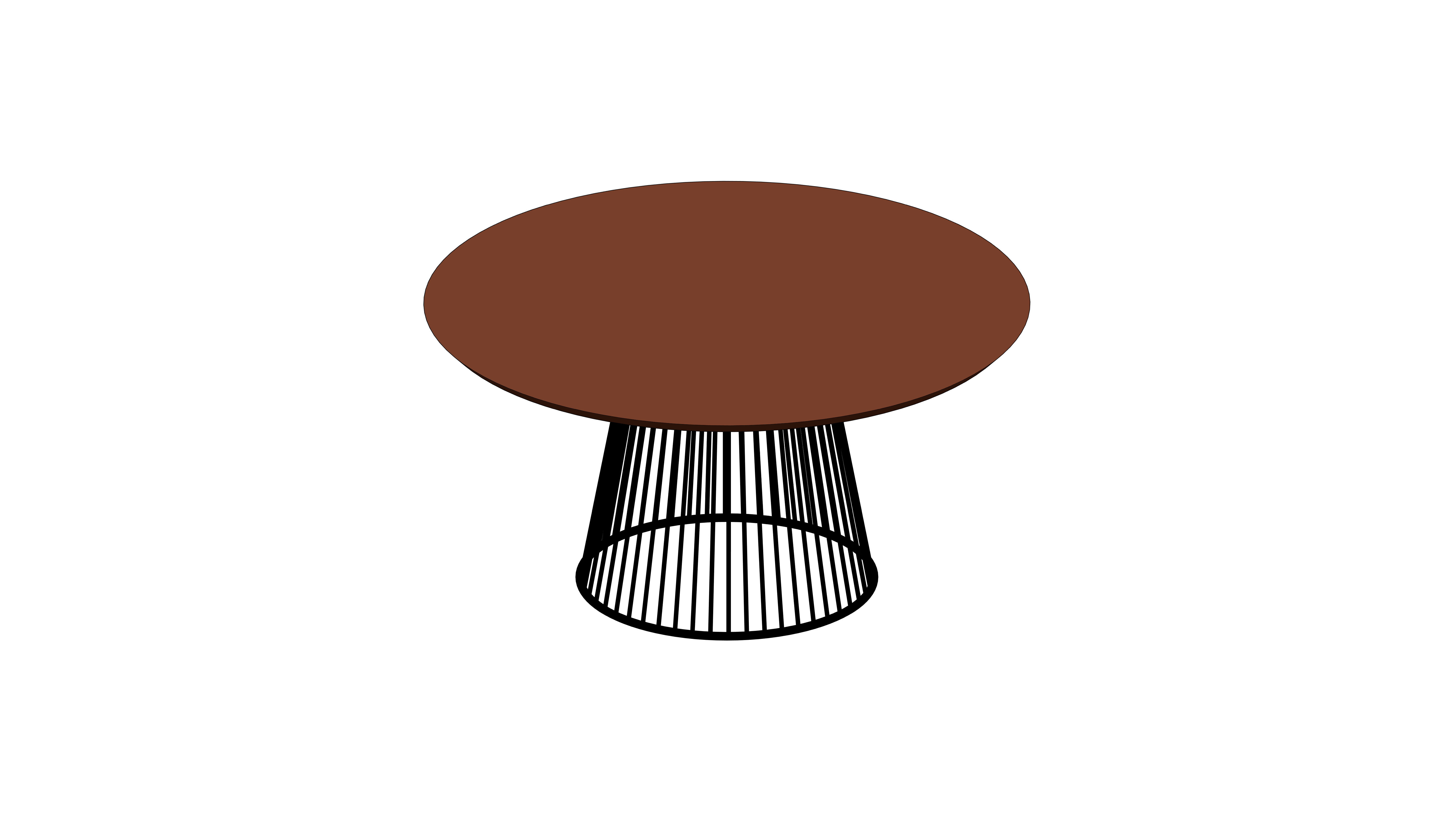 Mesa Circular com Tampo de Madeira e Base de Metal - Image 2