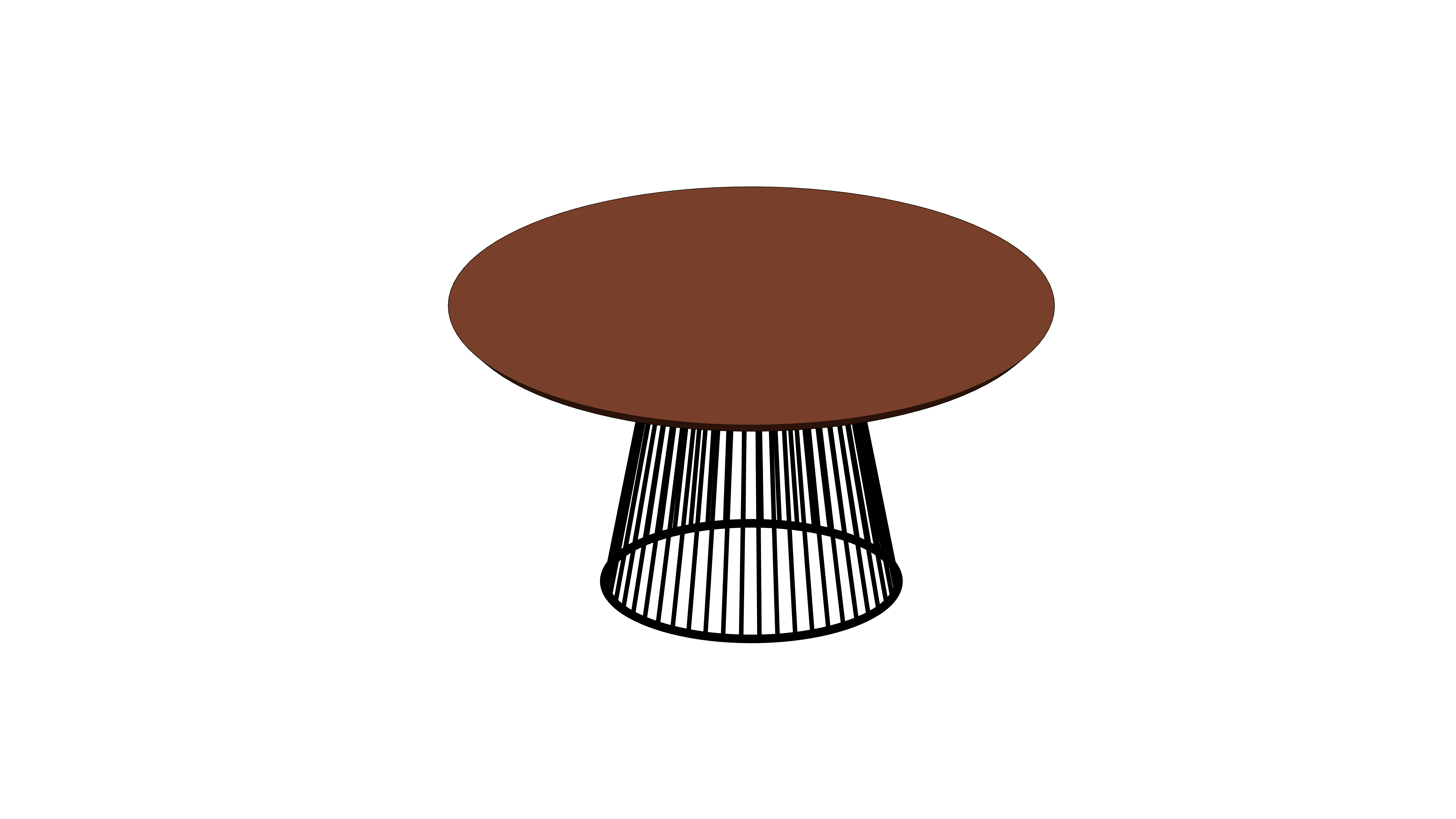 Mesa Circular com Tampo de Madeira e Base de Metal - Image 4