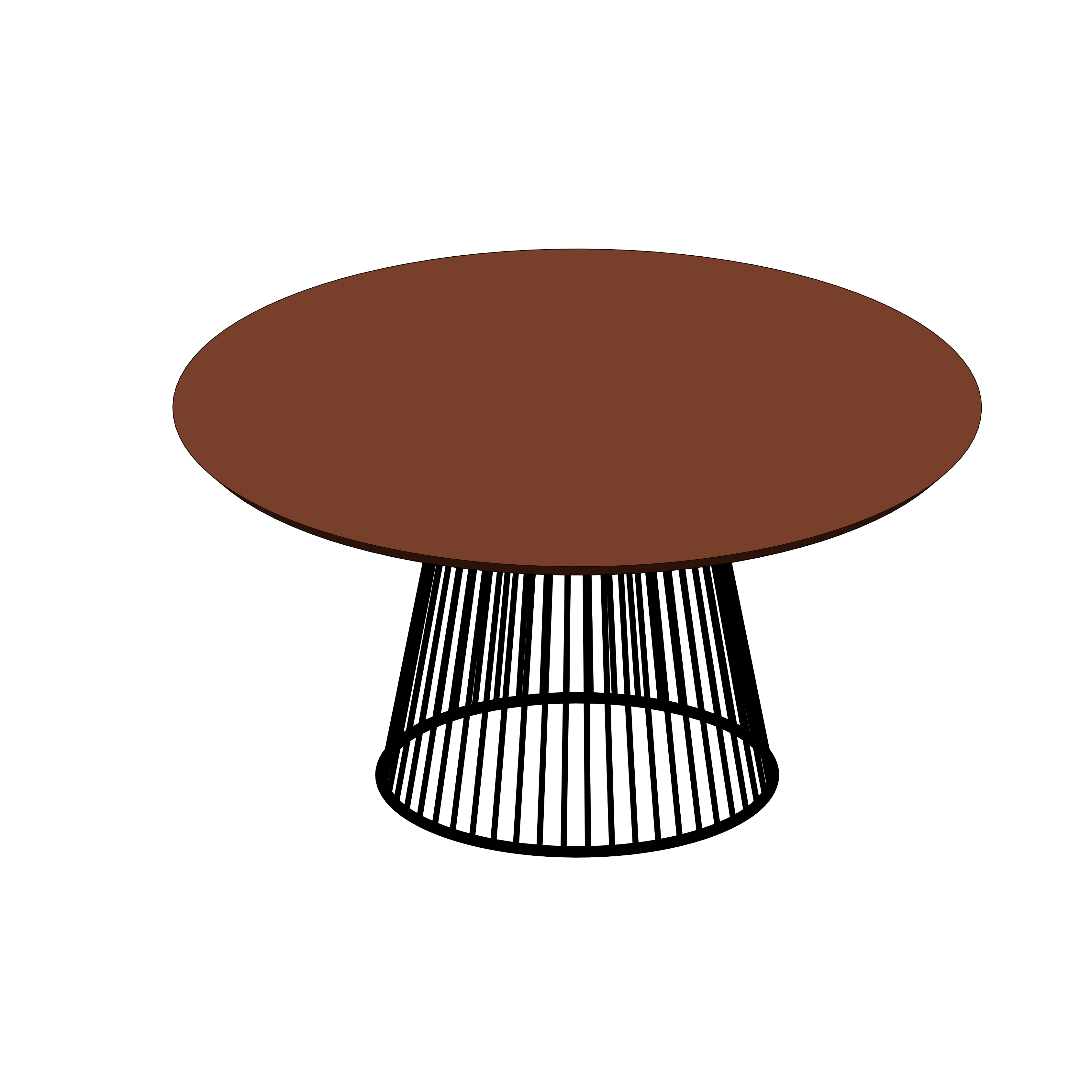 Mesa Circular com Tampo de Madeira e Base de Metal