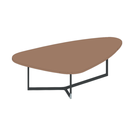 Mesa de Três Pontas com Curva de Madeira