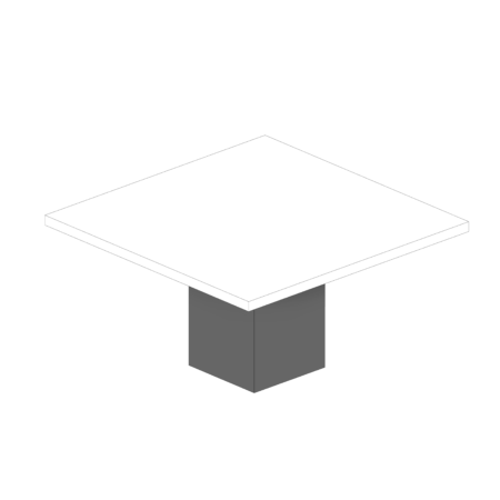 Mesa Quadrada Branco com Apoio Quadrado