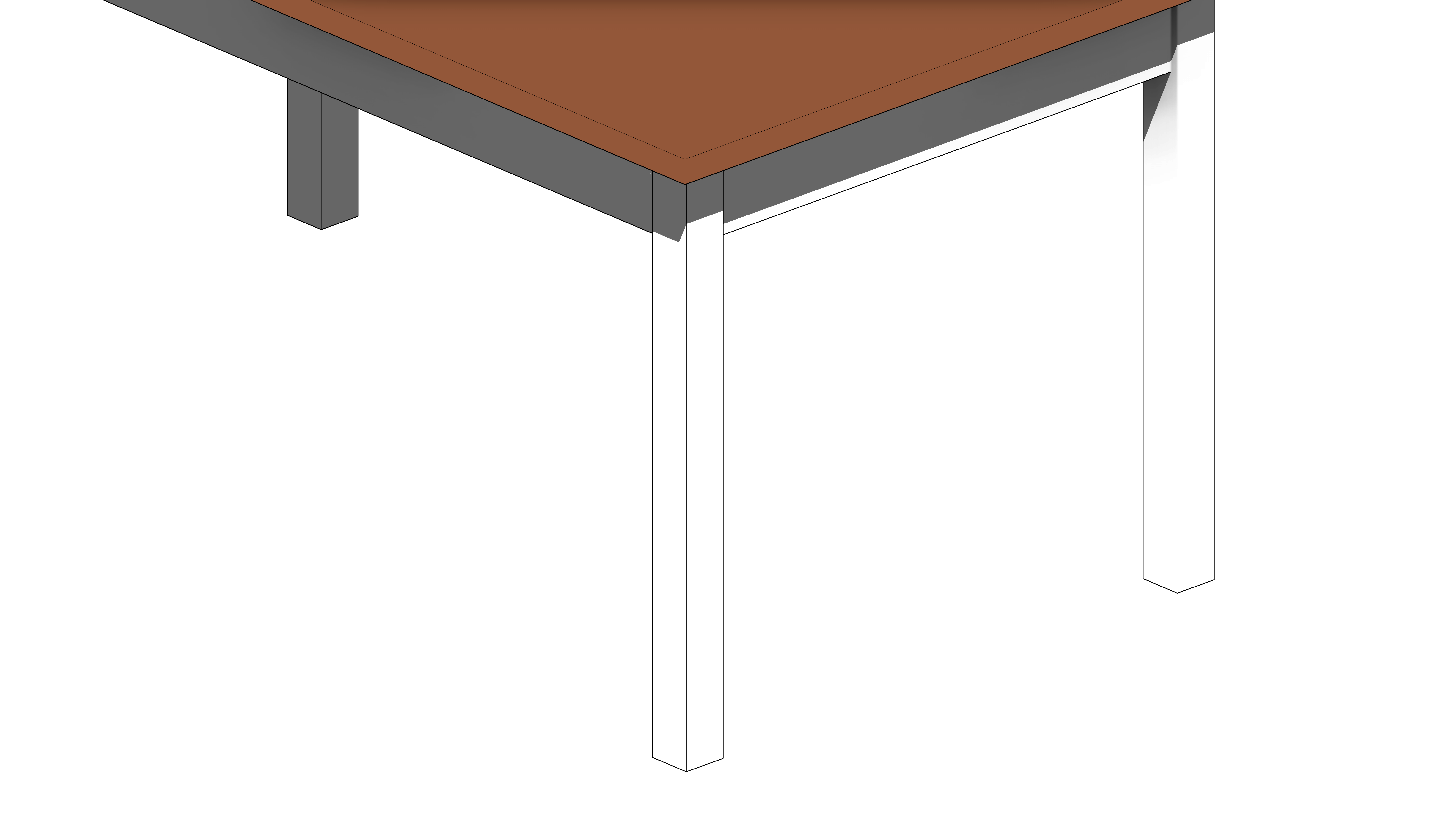 Mesa Quadrada de Madeira com Base Branca - Image 6