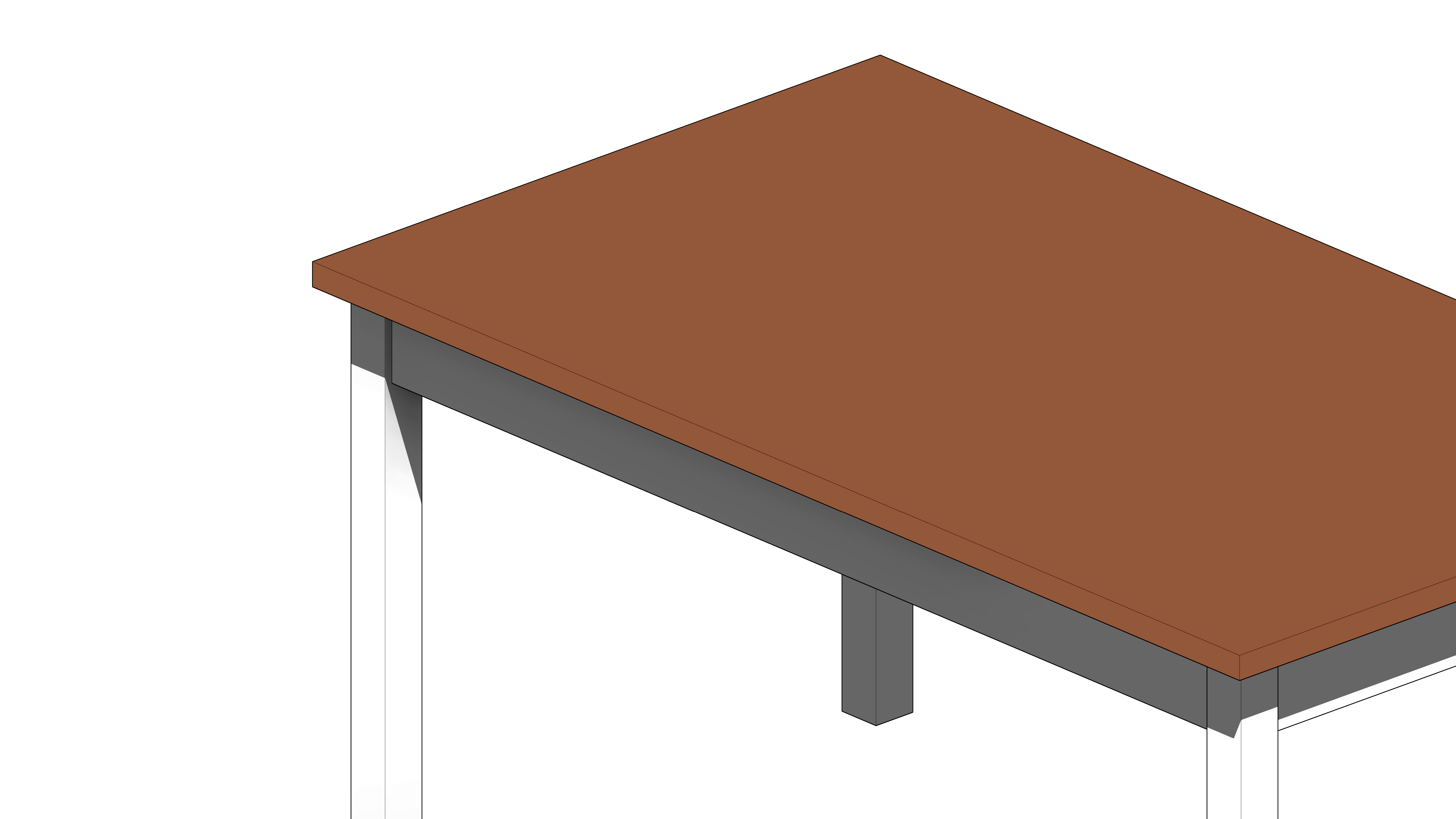 Mesa Quadrada de Madeira com Base Branca - Image 5