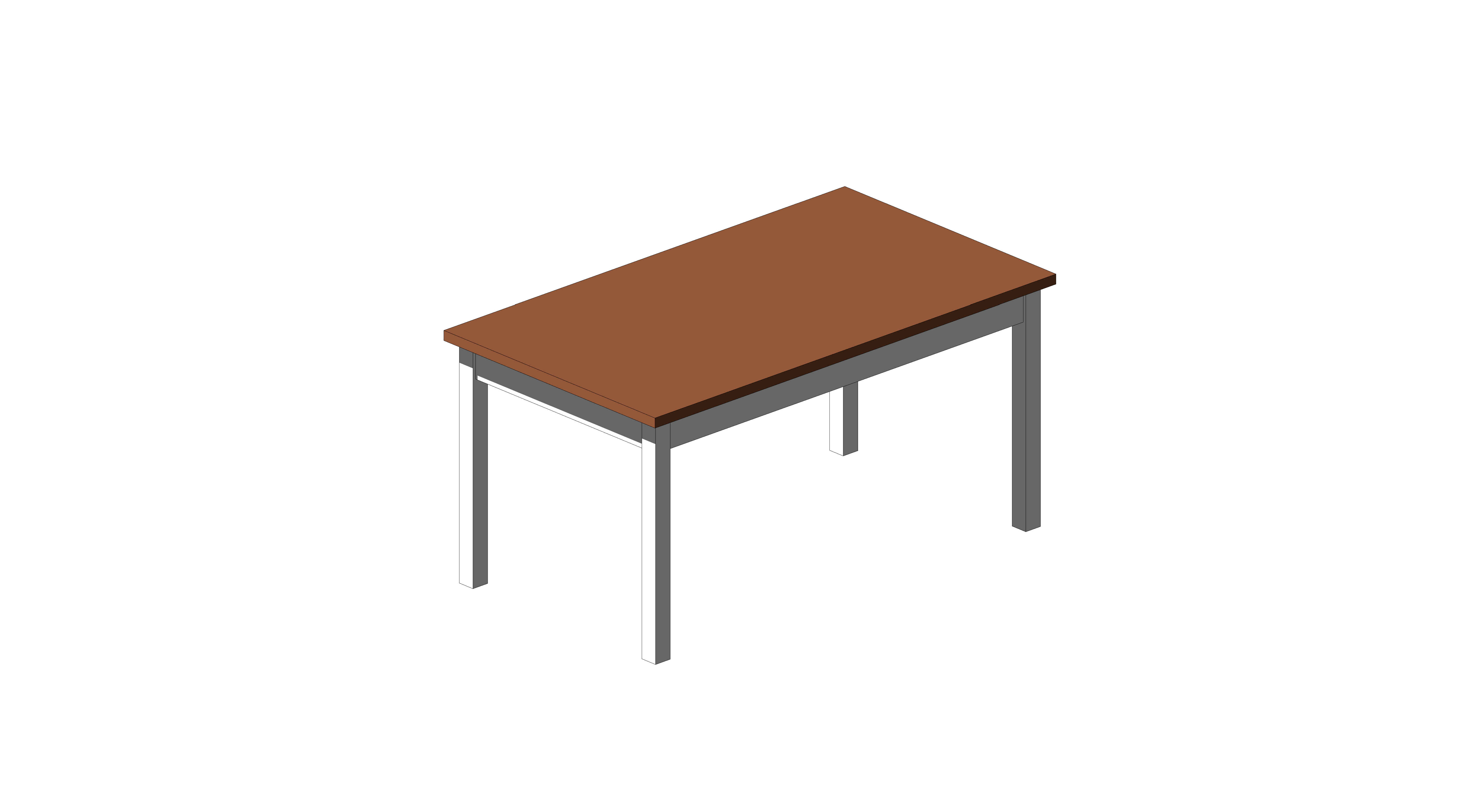 Mesa Quadrada de Madeira com Base Branca - Image 2