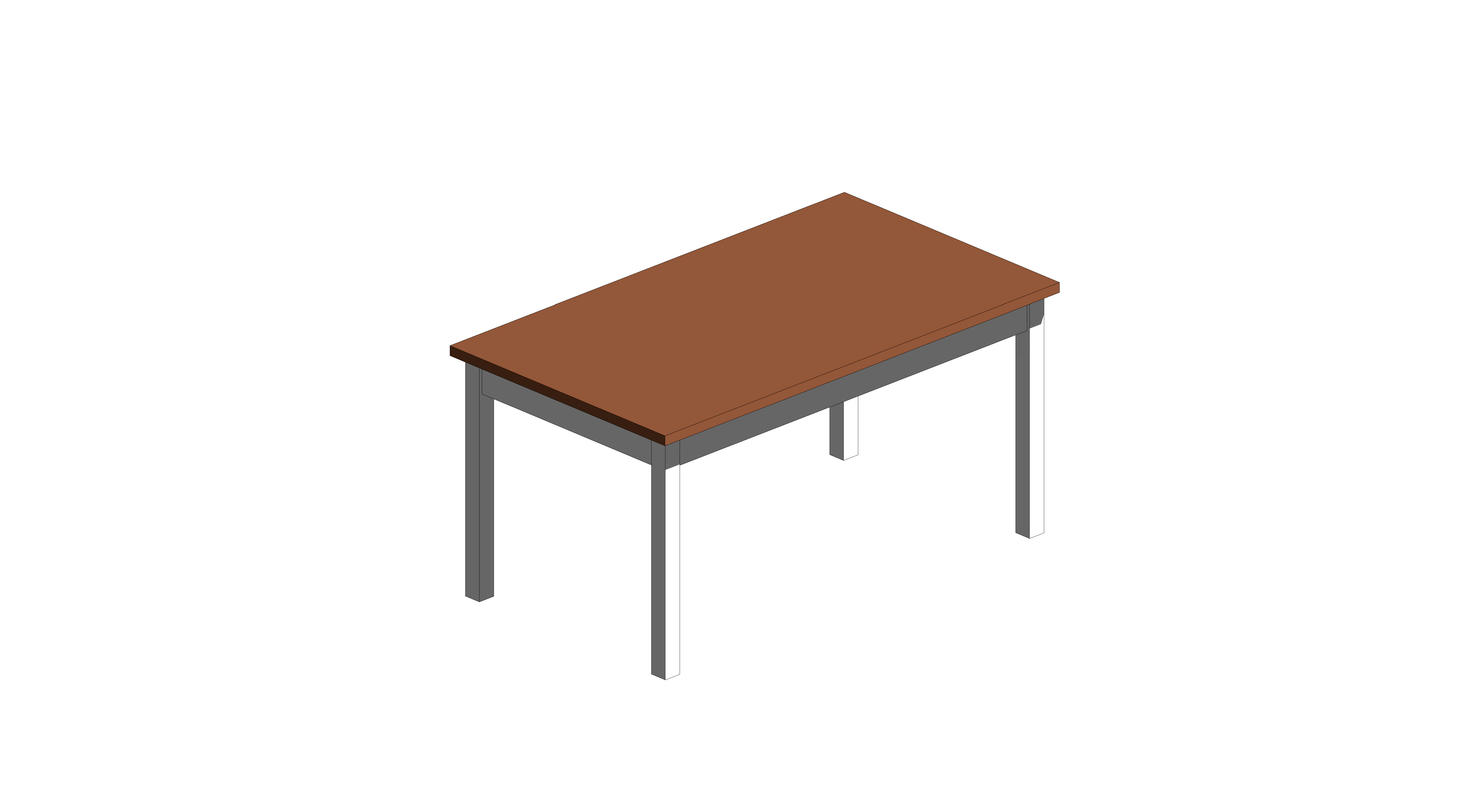 Mesa Quadrada de Madeira com Base Branca - Image 3