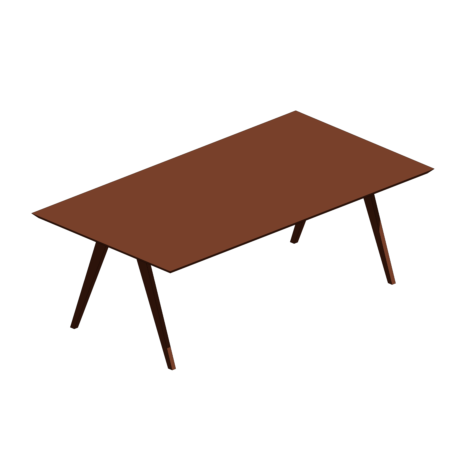 Mesa Quadrada de Madeira Escura com Pé Palito