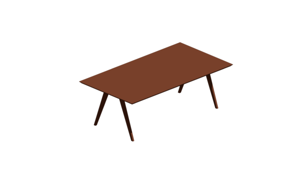 Mesa Quadrada de Madeira Escura com Pé Palito - Image 2