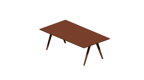 Mesa Quadrada de Madeira Escura com Pé Palito - Image 3