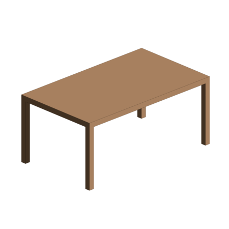 Mesa Quadrada de Madeira Média com Peça Única