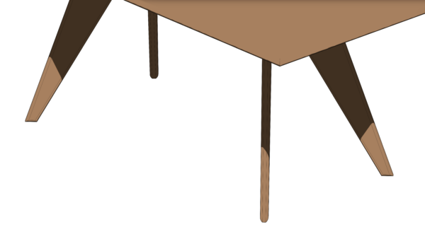 Mesa Quadrada de Madeira com Pés Palito Achatados - Image 6