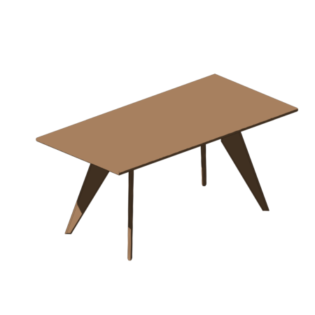 Mesa Quadrada de Madeira com Pés Palito Achatados