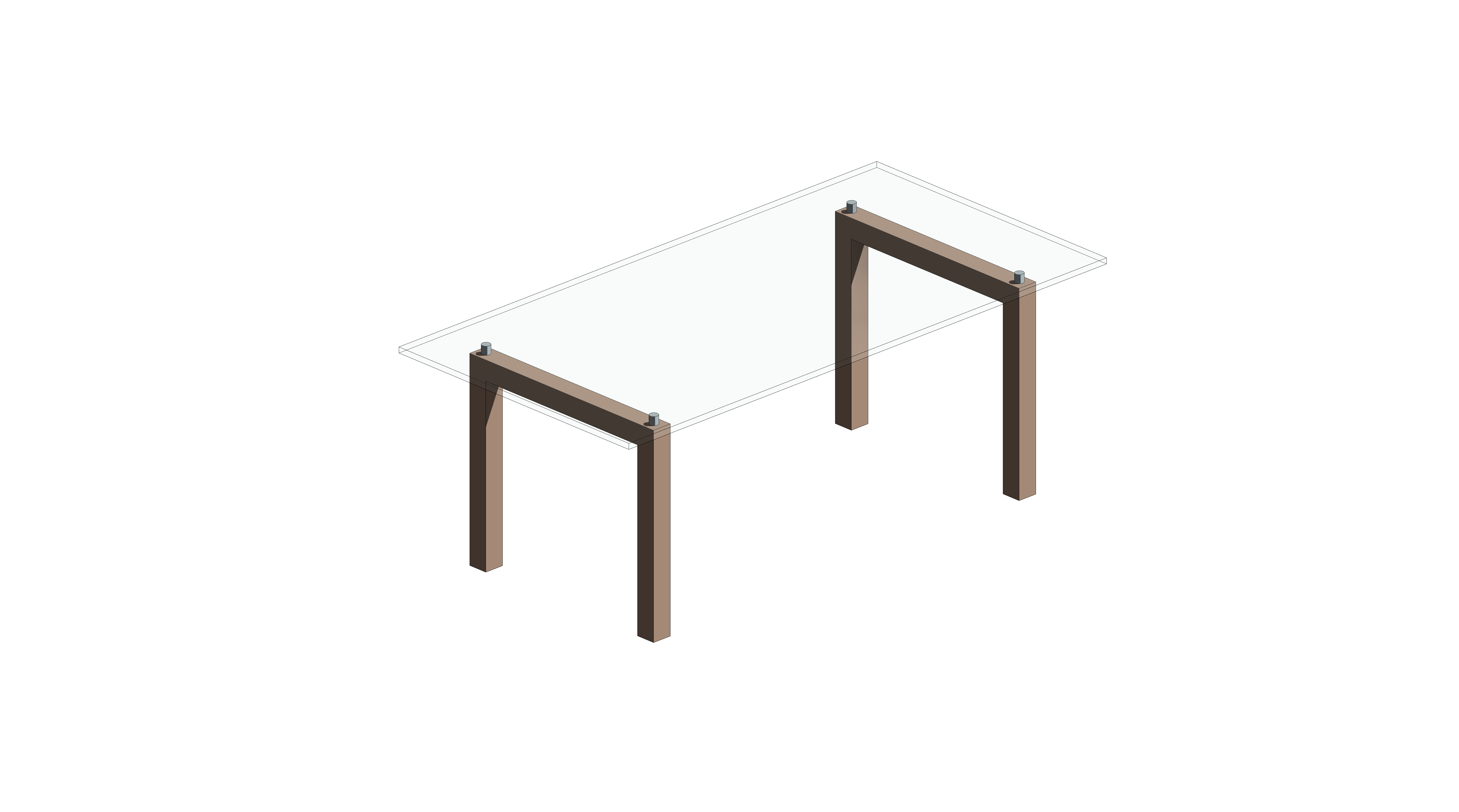 Mesa Quadrada com Tampo de Vidro e Base de Madeira - Image 4