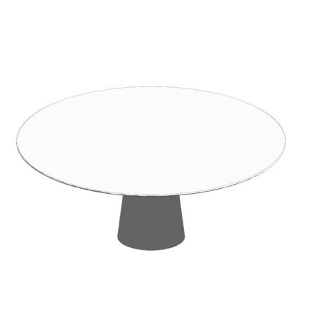 Mesa Redonda com Tampo Branco e Apoio Circular
