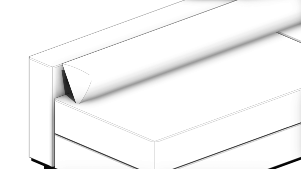 Sofá em L Branco com Base Preta - Image 5