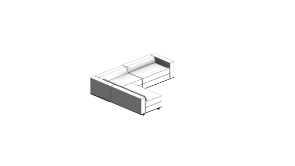 Sofá em L Branco com Base Preta - Image 2