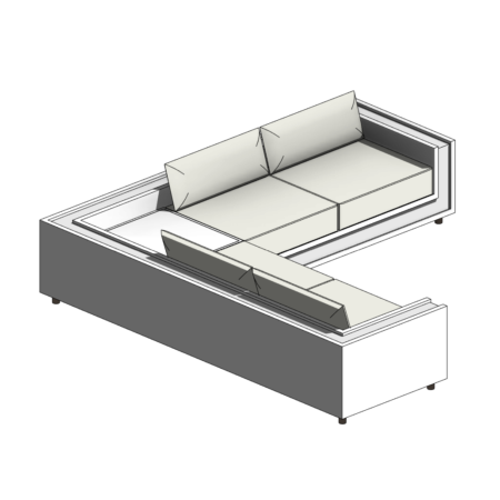 Sofá em L Branco com Mesa