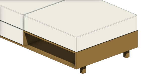 Sofá em L Branco com Nichos de Madeira - Image 6