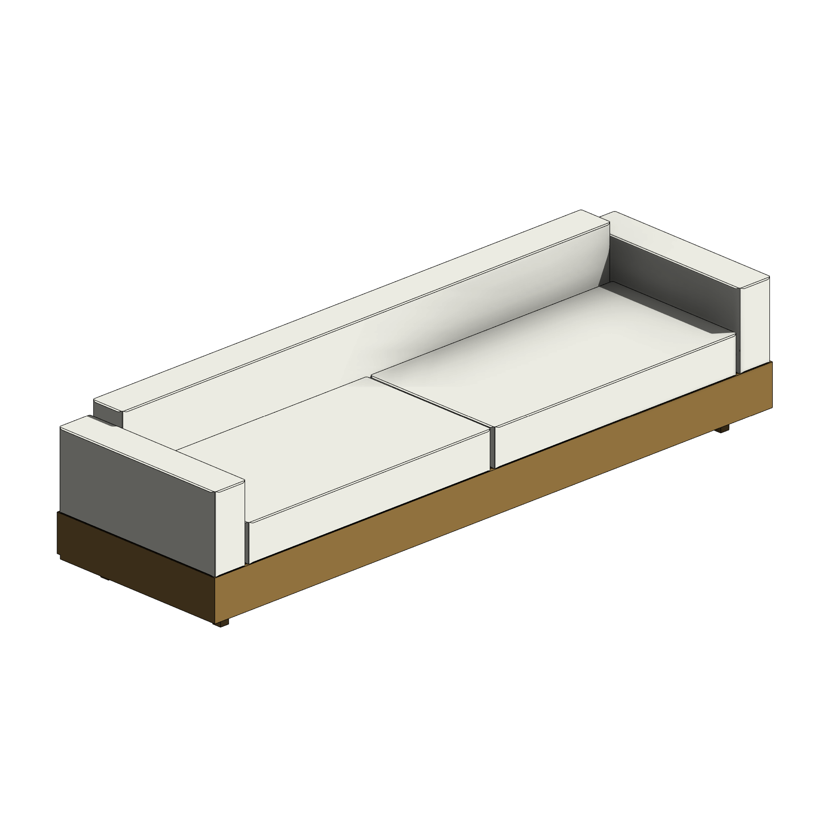 Sofá Branco com Estrutura Metálica Preta