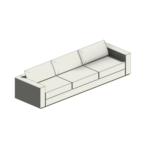Sofá Branco com Base de Madeira