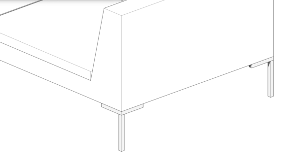 Sofá Branco de Base Metálica - Image 6