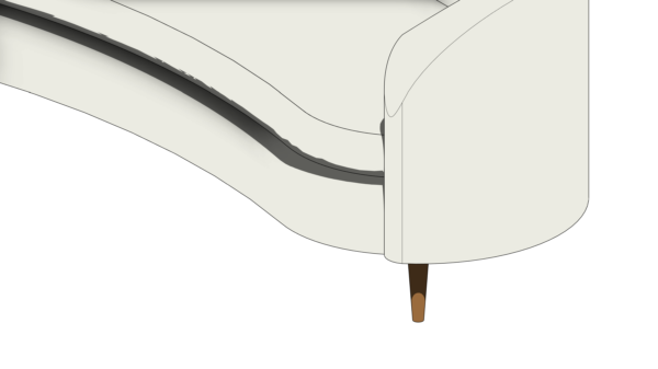 Sofá Circular Branco com Pés de Madeira - Image 6