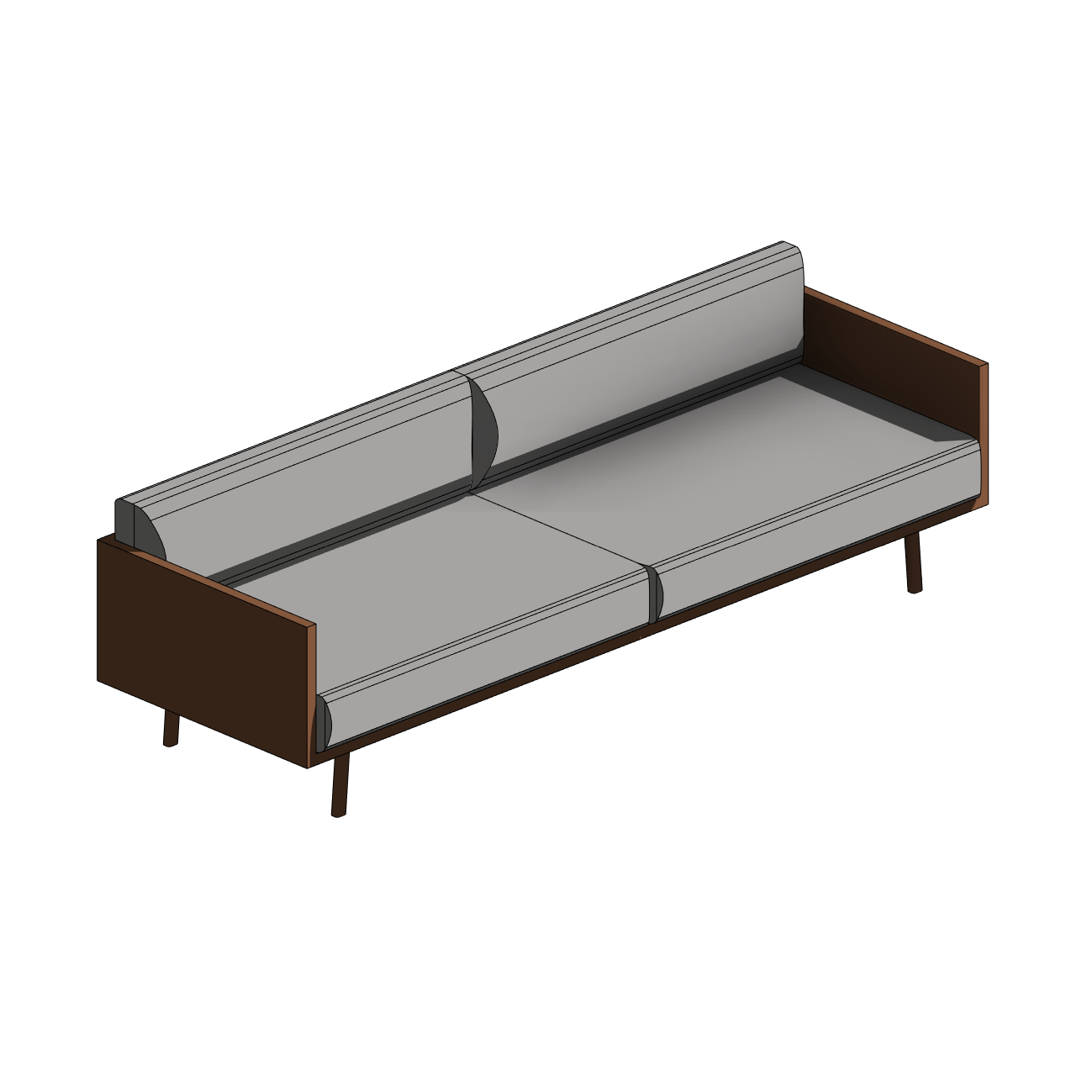 Sofá com Estrutura de Madeira e Estofado Branco