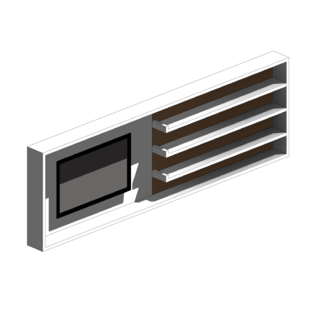 Painel de TV Branco com Prateleiras