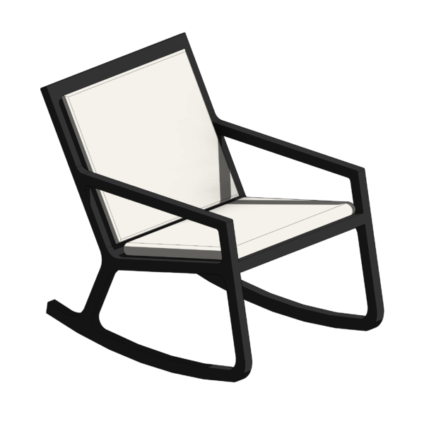 Poltrona de Balanço Cinza com Estofado Branco