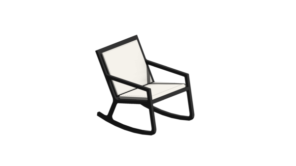 Poltrona de Balanço Cinza com Estofado Branco - Image 2
