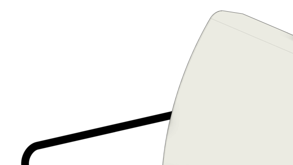 Poltrona com Base Metálica Preta e Estofado Branco - Image 5