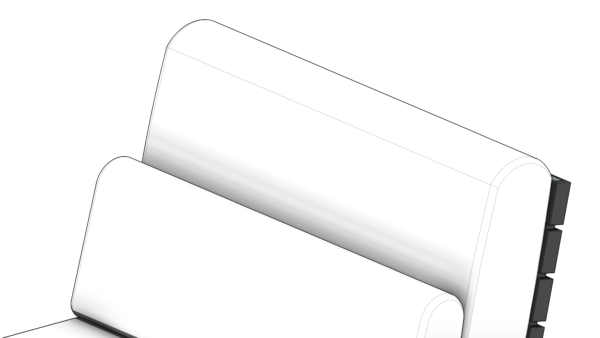 Poltrona com Base Ripada e Estofado Branco - Image 5