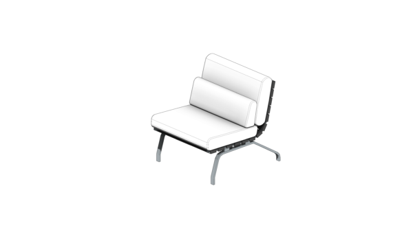 Poltrona com Base Ripada e Estofado Branco - Image 4